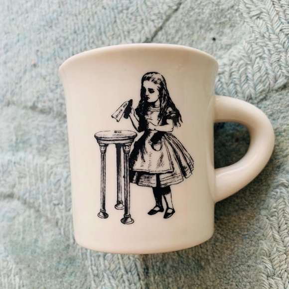 Alice in Wonderland Drink Me Porcelain Rare Coffee Cup Mug - Picture 1 of 5